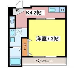 RICHESSE 一条通(1DK/3階)の間取り写真