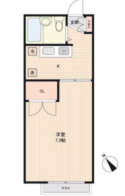晴紀館100パー(1K/1階)の間取り写真