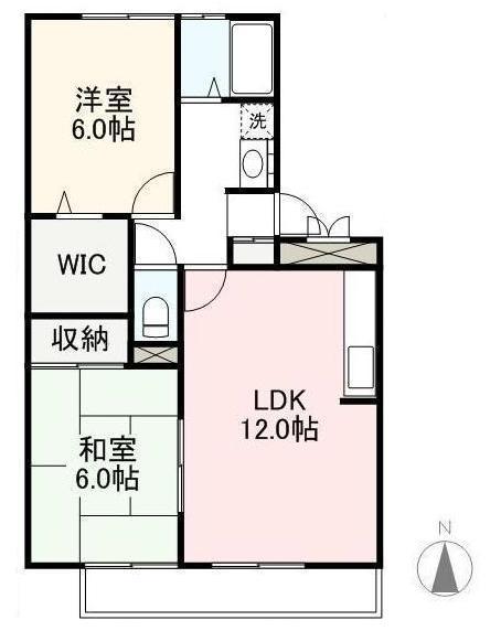 サンヒルズA・B・C棟(2LDK/1階)の間取り写真