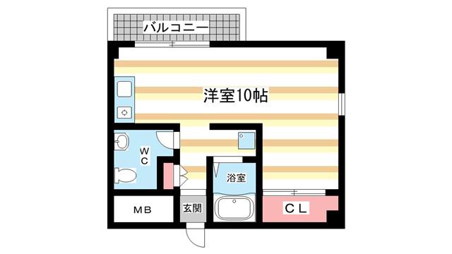 フラッツ小西(ワンルーム/5階)の間取り写真
