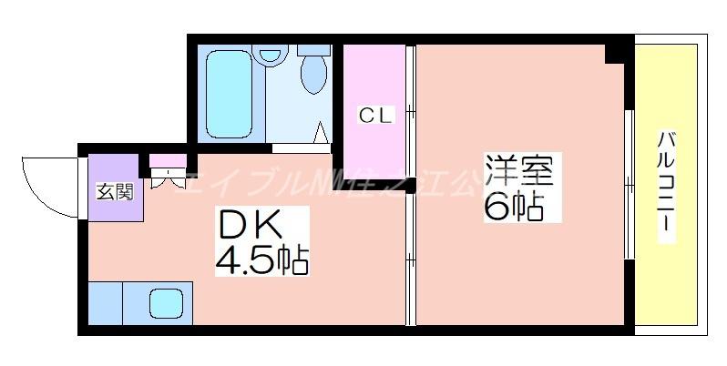 ラパンジール大国III(1DK/9階)の間取り写真