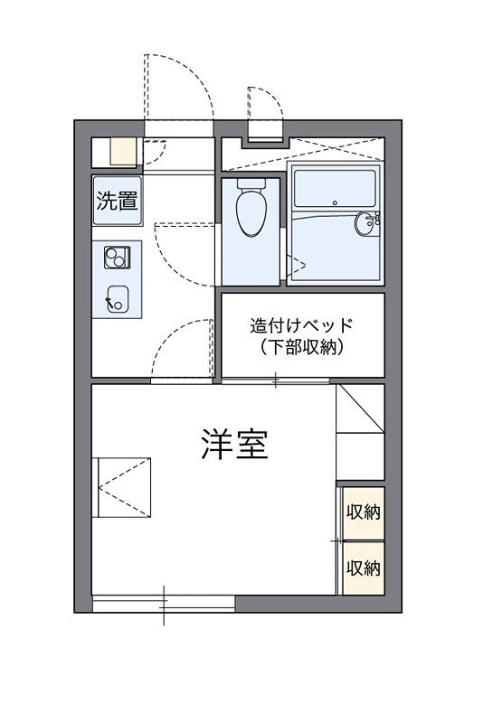 YOKOHAMA(1K/2階)の間取り写真