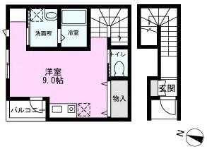 GAV松江1丁目(ワンルーム/2階)の間取り写真