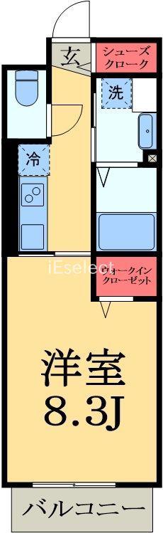 リゾーマおゆみ野(1K/1階)の間取り写真