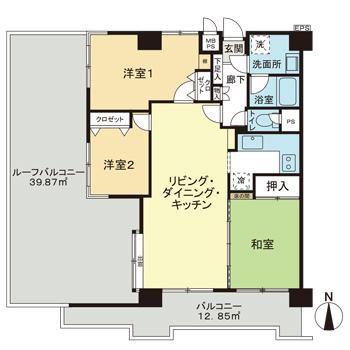 ライオンズマンション本川越第二(3LDK/9階)の間取り写真