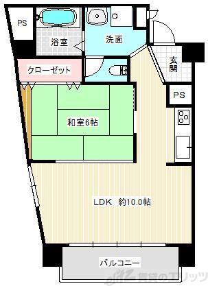 新大阪ハイツ(1LDK/11階)の間取り写真