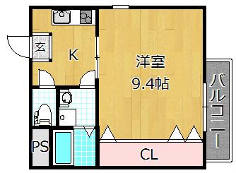 S.STAGE(1K/3階)の間取り写真