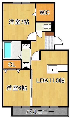 サンタアンジェリ(2LDK/3階)の間取り写真