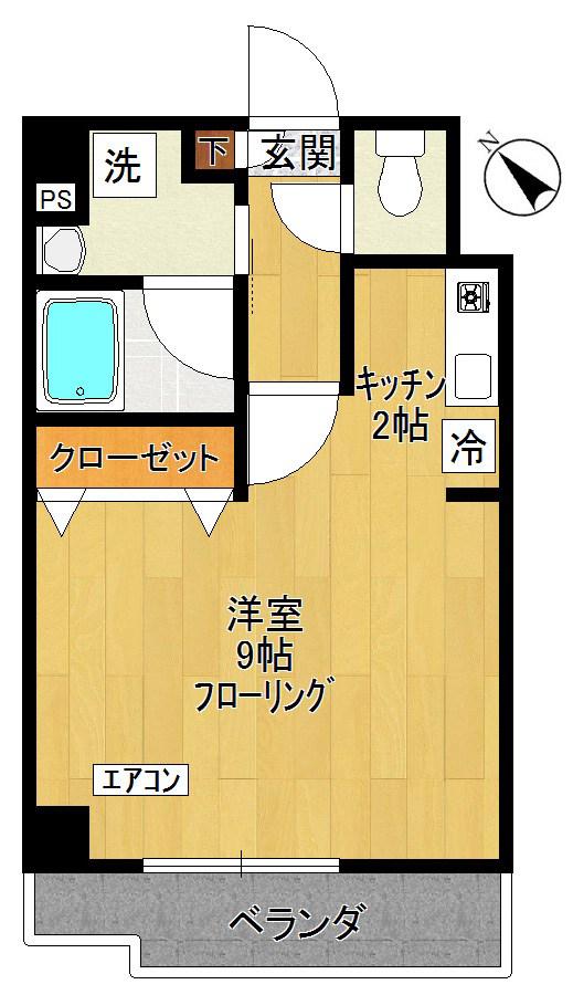 YTR WIND(1K/3階)の間取り写真