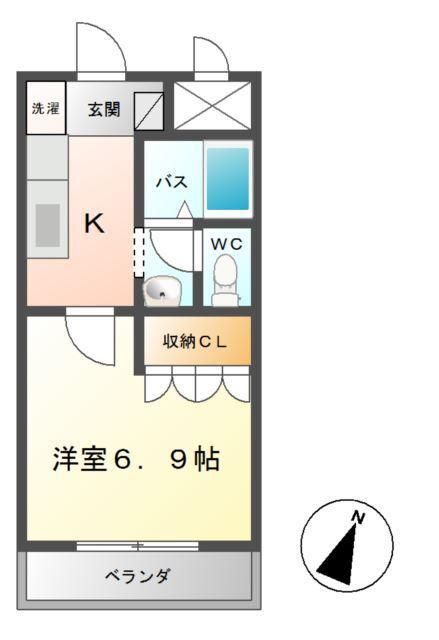 アルテミス(1K/2階)の間取り写真