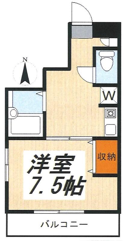 さつきビル(1K/2階)の間取り写真