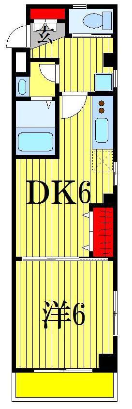 金太郎ヒルズ70(1DK/3階)の間取り写真