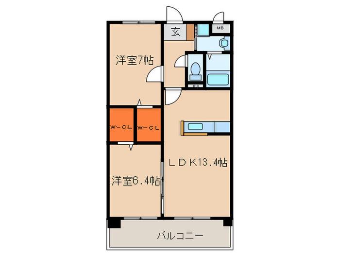 サーラ・アソシア(2LDK/1階)の間取り写真