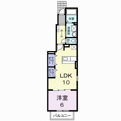 ブリーゼ・カーサ(1LDK/1階)の間取り写真