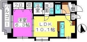 アスティオン中島(1LDK/3階)の間取り写真