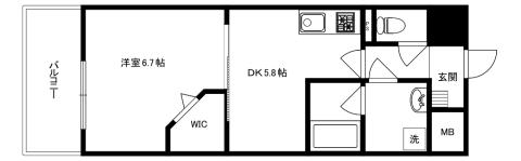 カンナビーノ(1DK/4階)の間取り写真