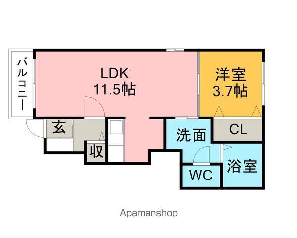 ミニヨン(1LDK/1階)の間取り写真