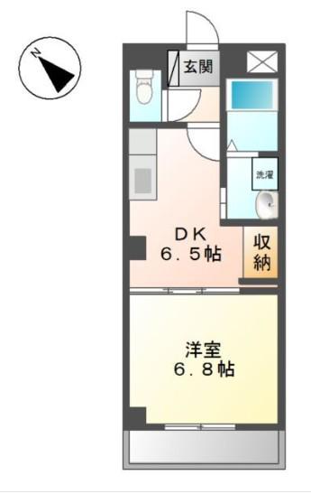 リバパレスおおたかの森(1DK/5階)の間取り写真