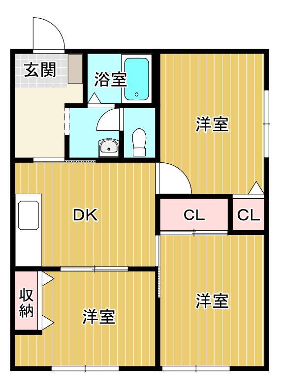 オータムハイツ(3DK/1階)の間取り写真