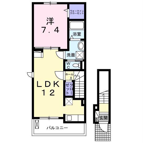 クレールIII(1LDK/2階)の間取り写真