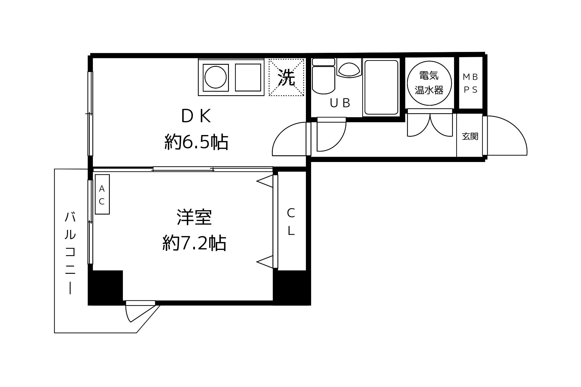 セントヒルズ代々木(1DK/6階)の間取り写真