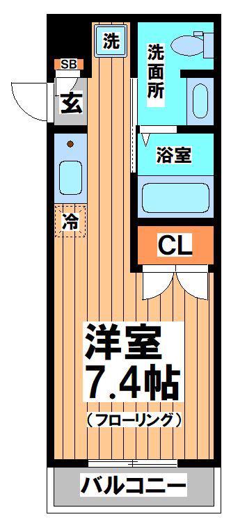 メゾンボヌール(1K/2階)の間取り写真