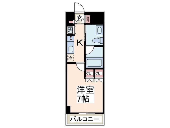 ラティエラ武蔵小杉(1K/5階)の間取り写真