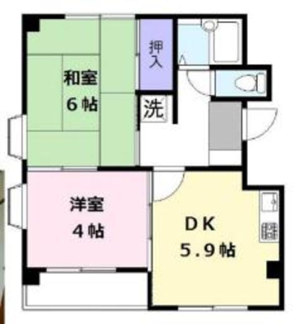 HACIENDA ハシェンダ(2DK/2階)の間取り写真