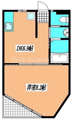 エルスタンザ武蔵小金井(1DK/2階)の間取り写真