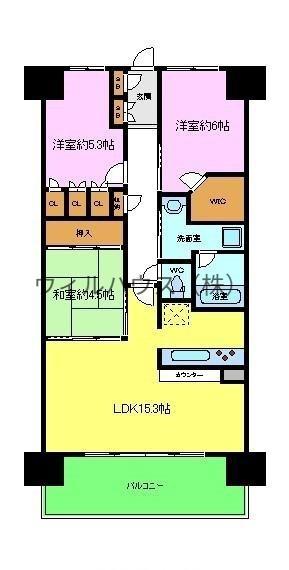 リビオ堺ステーションシティ(3LDK/3階)の間取り写真
