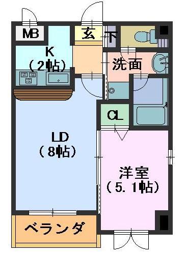 THE FIRST 東山公園(1LDK/3階)の間取り写真
