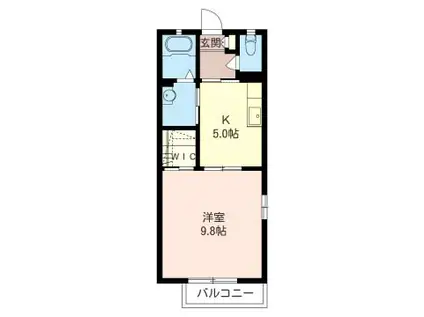 フ・ミールC(1DK/1階)の間取り写真