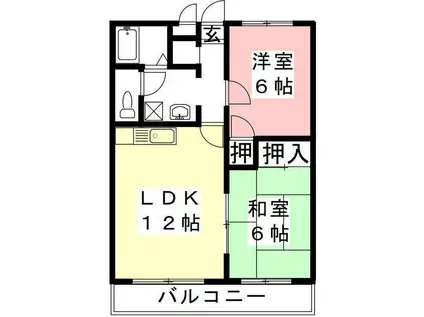 LITTLE WING(2LDK/4階)の間取り写真