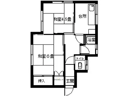小堀アパート(2K/2階)の間取り写真