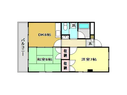 ルミネ中沢(2DK/2階)の間取り写真