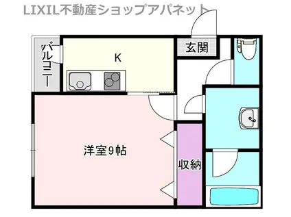 フィオーレ月町(1K/2階)の間取り写真