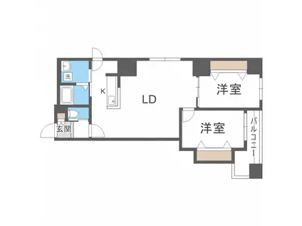 アルファスクエア北15条(2LDK/4階)の間取り写真
