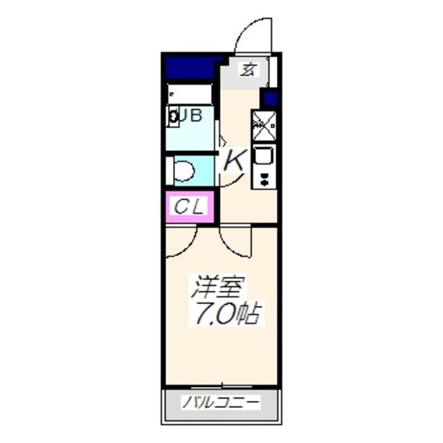 レオパレス梅北フィオーレ(1K/1階)の間取り写真