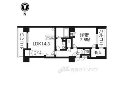 I-ARTS七条大宮(1LDK/5階)の間取り写真