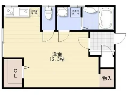 赤坂ハイツ(ワンルーム/1階)の間取り写真