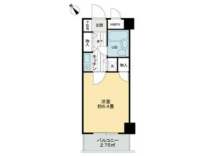 ライオンズマンション八王子第3(1K/1階)の間取り写真