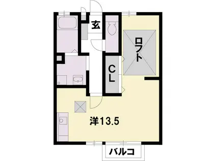 セジュール中央(ワンルーム/2階)の間取り写真