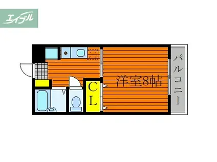 津島ガーデンハウス(1K/2階)の間取り写真