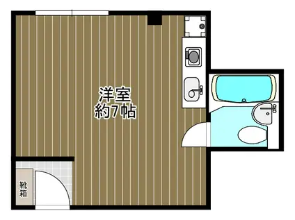宜民マンション(ワンルーム/7階)の間取り写真
