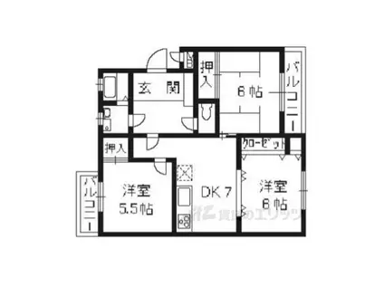 カーサNAKAMURA(3DK/4階)の間取り写真