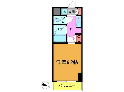 ラ・コート・ドール津田沼(1K/3階)の間取り写真