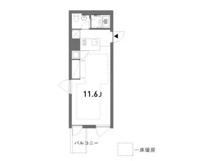 ＪＲ中央線 高円寺駅 徒歩10分 3階建 築3年(ワンルーム/2階)の間取り写真