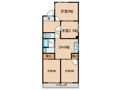 丹羽ハイツ(4DK/3階)の間取り写真