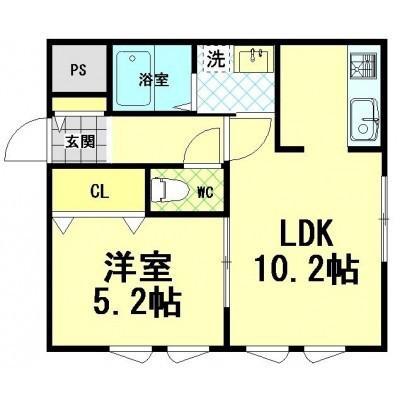 ペラッツィ梁川(1LDK/4階)の間取り写真