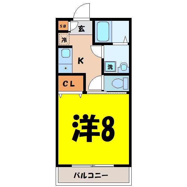 MIKIハイツII-E(1K/2階)の間取り写真